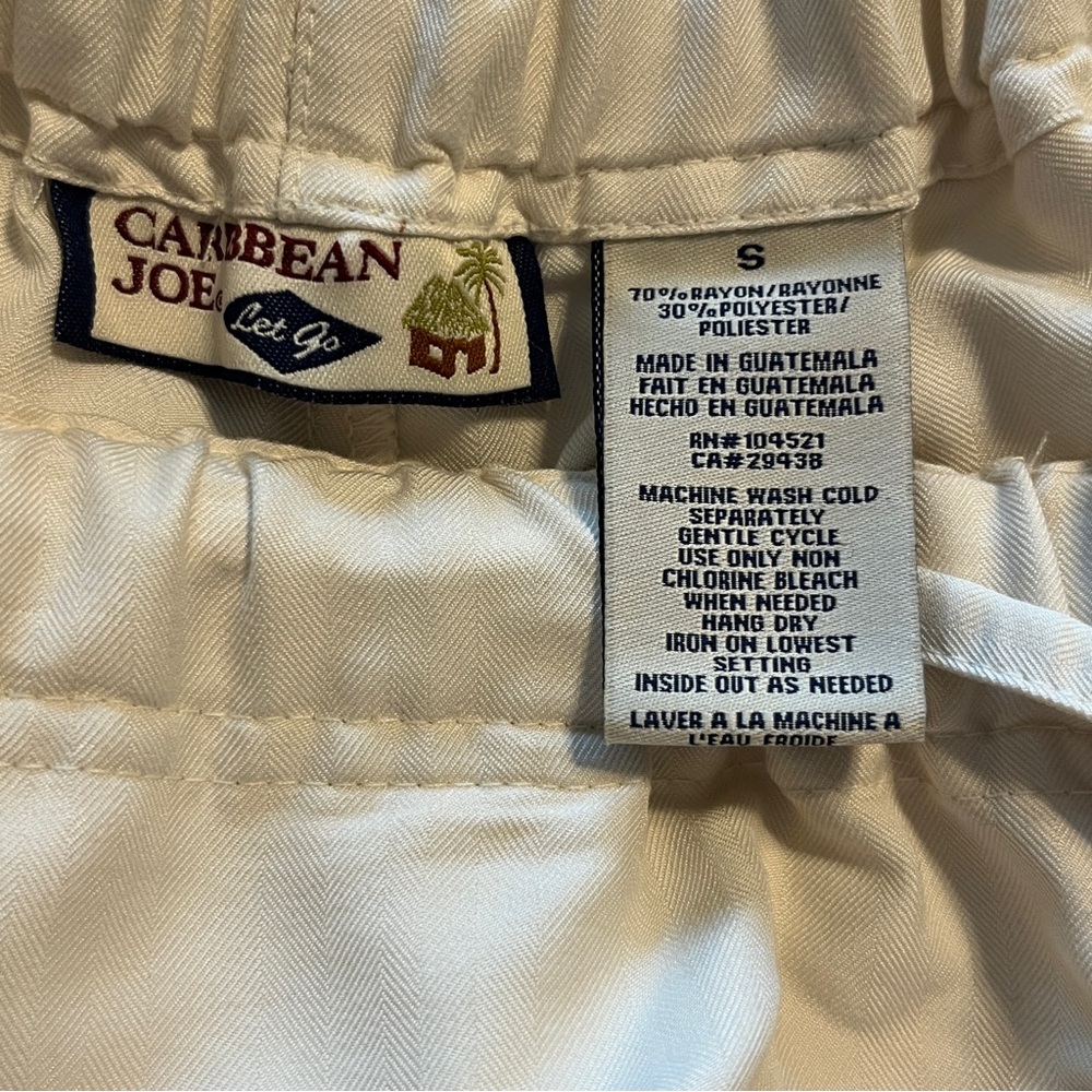 Caribbean Joe Women's S Cream/ Light Khaki Capris w/ Tie Waist - Picture 2 of 5